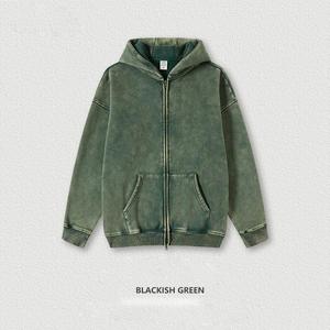 ออกแบบเสื้อฮู้ดดี้ไซส์พลัสแบบกำหนดเอง ผ้าฝ้าย 100% ลายเรียบ ซิปแบบเต็มตัว ทรงโอเวอร์ไซส์ ผ้าเทอร์รี่ถัก 3 มิติ - Product Image 3