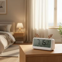 Maßgefertigter Uhrenhersteller Feuchtigkeits-Kalender Digitaluhr Batteriebetriebene Temperaturuhr Kinder-Lernuhr Küchen-Wecker