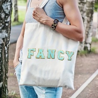 3 Pièces Bleues Lettres Anglaises en Chenille Broderie Dentelle Patchs Accessoires Vêtements Chapeaux Sacs DIY Autocollants Tissu Auto-adhésifs