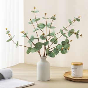 Plante artificielle feuille d'eucalyptus Meng Jie, 30cm-100cm, en plastique, pour décoration intérieure, arrangement floral, feuilles vertes - Product Image 1