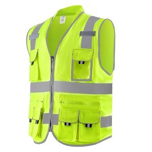 เสื้อกั๊กนิรภัยสะท้อนแสงสีเหลืองพร้อมกระเป๋า 10 ช่องสำหรับผู้ชายและผู้หญิง - Product Image 6