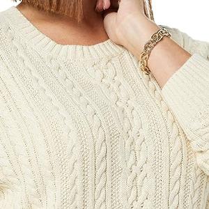 Logo personnalisé dames décontracté à manches longues pull-over pull femmes surdimensionné rond col en V tricots BD pull femme - Product Image 2