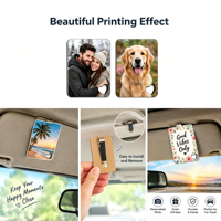 Clip de pare-soleil de voiture en bois/MDF vierge pour sublimation, revêtement brillant, écologique, fait main, personnalisation photo familiale