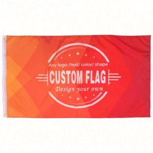 Banderas Personalizadas de Poliéster 100D de Buena Calidad al por Mayor, Pancartas Naranjas para Eventos - Product Image 1