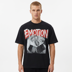 Camiseta de Hombre con Estampado Emocional, Manga Corta, Cuello Redondo, Informal, de Algodón, Corte Regular, Logotipo Frontal - Product Image 2