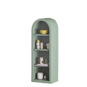 R American <strong>Cream</strong> Cute Style Solid Wood <strong>Bookcase</strong>, Children's Floor-standing Bookshelf, Light Luxury Arched Decorative Cabinet - Product Image 1