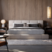 Ensemble de meubles de chambre à coucher avec lit double en bois de style moderne et luxueux, avec rangement, fabriqué par l'usine de meubles de Foshan