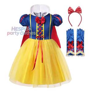 Disfraz de Blancanieves para Niñas HP - Vestido de Satén con Capa y Accesorios para Halloween, Cosplay, Cumpleaños - Product Image 1