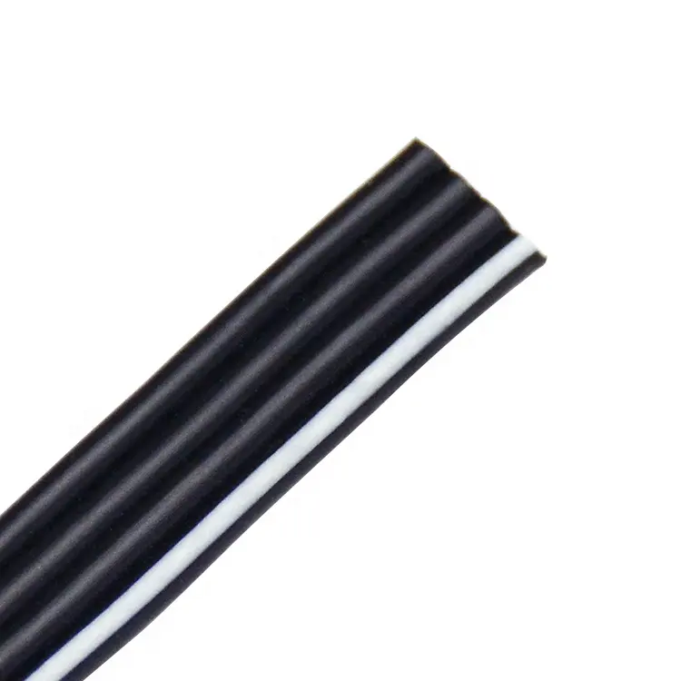 أسود المطاط الكابلات المرنة 4Pin شقة الشريط الكابل PVC الأسلاك النحاسية المعزولة 1.5 ملم مربع
