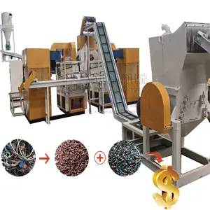 Automatic scrap copper cable crusher and separator shredder granulating copper wire cable granulator recycling machine