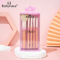 Набор кистей для макияжа Pastel Kawaii, 5 шт., с мягким синтетическим ворсом, для пудры, румян и теней, милый подарок для женщин