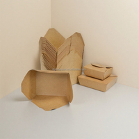 Boîte alimentaire jetable personnalisée en kraft, emballage à emporter, boîte en papier pliable, boîte à sandwich, boîte à frites, boîte à hamburger