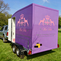 Remorque mobile polyvalente pour chiens de chasse avec cages, porte-bagages, garde-boue et évents