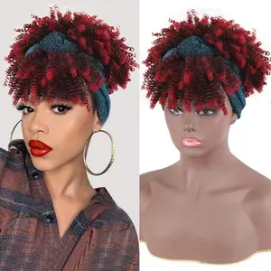 Bando wig Bandana gaya Eropa dan Amerika, ikat kepala rambut keriting serat kimia musim semi rambut keriting