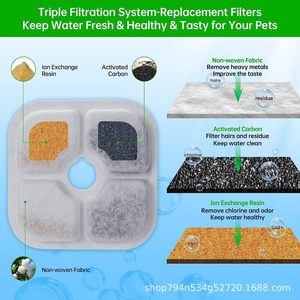 Cartucho de filtro para fuente de agua Pixi Pet para gatos, pieza de repuesto de carbón activado, material plástico, una pieza - Product Image 4