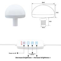 Lampe frontale pour miroir enfant 5V 12V en plastique, diamètre de vis 48, pour coiffeuse, lumière de miroir de maquillage 3CCT