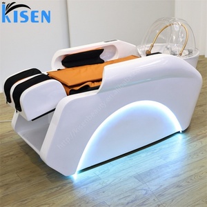 KISEN Factory Wholesale Customized Colorful <b>Led</b> Light Shampoo Massage <b>Bed</b> Durable Material Head Spa Hair Wash Chair Salon Table - Product Image 3