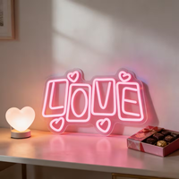 Enseigne néon LED en forme de cœur, lumière néon romantique, décoration murale pour la maison, bar, chambre de fille, anniversaire de mariage, cadeau pour couple