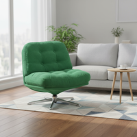 Fauteuil de loisirs pivotant en velours côtelé, fauteuil d'appoint capitonné, canapé simple pour salon, pivotant à 360 degrés