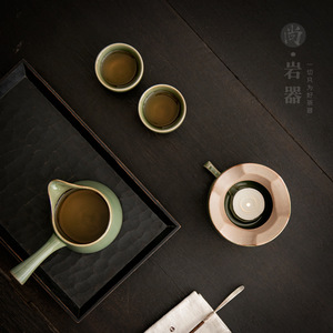 Calentador de té de cerámica, mini estufa de celadón, portavelas, esmalte verde bambú, forma poligonal, para servir té - Product Image 4