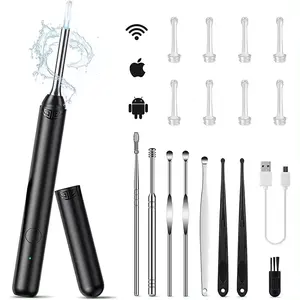 2024 Hot Selling Ear Wax Removal Medical Safe Ear Pick Tool Kit With Camera Wifi Vacuum Cleaner Earwax Removal Smart Electric