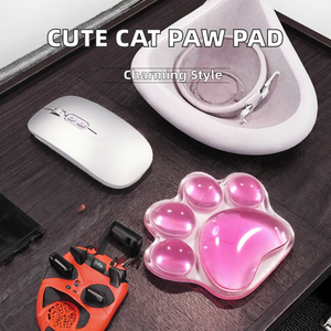 Zaidtek màu hồng dễ thương văn phòng hỗ trợ cổ tay Pad-ba chiều chống trượt Mèo chân tay Gối Silicone trong suốt 120x102x22mm - Product Image 2