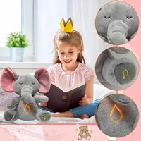 Bonne vente Machine à son avec lumières musicales et mouvement de respiration pour les nouveau-nés Jouet pour bébé Soothe 'n Snuggle Elephant Portable Plush