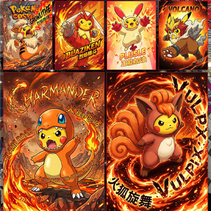 YQ Supplier Custom Fan Art Eif Baby Limited Pikachu Versatile <span class=keywords><strong>Mimicry</strong></span> A5 Collectible Card Pokemoned Booster Box Board Games Gift - Product Image 2