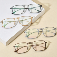 Monture de lunettes en titane Borregls pour hommes, de marque, design carré, lunettes optiques légères, de haute qualité, lunettes japonaises 185721