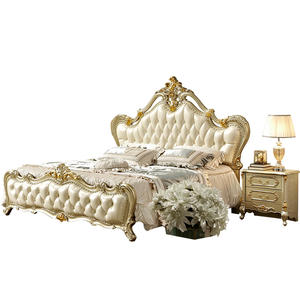 Europäischer Stil Massivholz Leder Hochzeitsbett 1,8 Meter Apartment Villa Eiche Schlafzimmermöbel Luxus Königliches Bett - Product Image 6