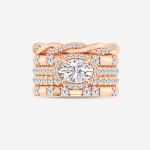 Oval Lab Grown <b>Fine</b> <b>Rings</b> Diamond East West Halo <b>Ring</b> 2.25 Carat Stackable Gold Fashion Band for Women - Product Image 4
