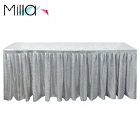 Nappe élégante en tissu polyester brillant, housse jetable personnalisée pour réception de mariage, banquet et fête