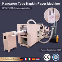 Machine à serviettes automatique durable de type kangourou, très vendue en Europe pour les chaînes de restaurants, avec moteur et engrenage, haute vitesse 200-400 pièces/min