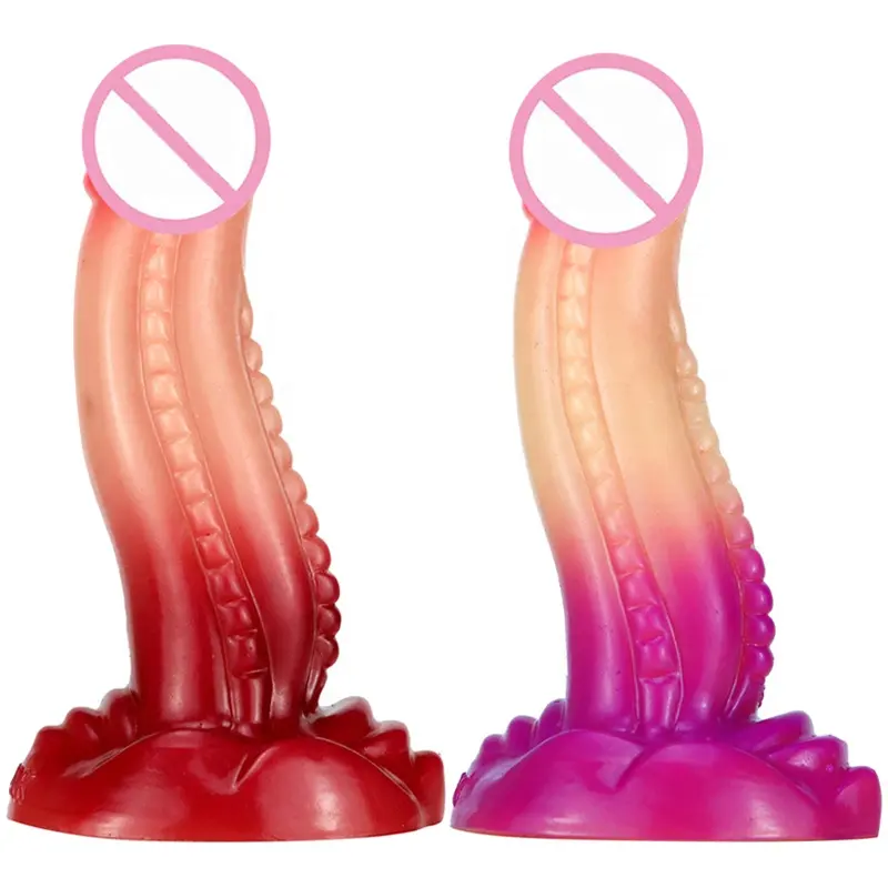 Vloeibare Siliconen Simulatie Buitenaardse Monster Dildo Penis Seksspeeltjes Gradiënt Anale Plug Dildo Voor Vrouwen