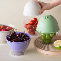 Dubbellaags verdikte cartoon schattige fruit- en groenten afgietbak keuken multifunctioneel huishoudelijk 13,5x9cm PP plastic wasbak