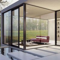 Porte coulissante en aluminium sur mesure à double vitrage, isolation thermique, surface finie, pour jardin et salon