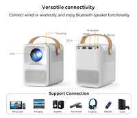 Mini projecteur LCD intelligent portable LED 1080P Full HD 4K Android WIFI rechargeable avec haut-parleurs stéréo HIFI pour smartphone et usage domestique