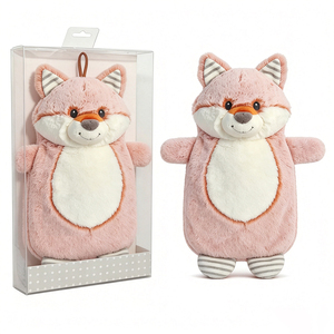 Bouteille d'eau chaude en caoutchouc miniature de haute qualité fabriquée en Chine, avec housse en peluche en forme de <span class=keywords><strong>renard</strong></span> orange - Product Image 1