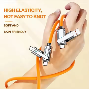 Nouveau câble de charge USB Type C vers C 120W <span class=keywords><strong>4</strong></span> en 1, cordon en silicone PD, câble de charge rapide, câble de données pour <span class=keywords><strong>iPhone</strong></span> Samsung - Product Image 3