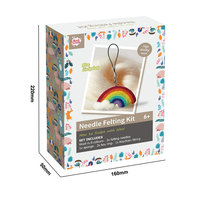 Kit complet de feutrage à l'aiguille pour débutants-Pendentif arc-en-ciel Ensemble de feutrage en laine Instructions itinérantes en laine pour la décoration intérieure DIY Craft Cross