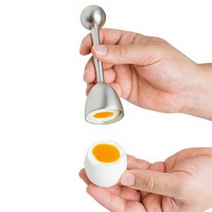 Ouvre-œuf en acier inoxydable, ustensile de cuisine, coupe-coquille d'œuf, broyeur, ouvre-coquille pour œufs durs et crus, support de tasse - Product Image 5