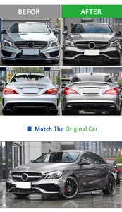 Kit de carrocería de parachoques delantero para coche, conjunto de carrocería de cuerpo completo, actualización facial modificada CLA45 para <span class=keywords><strong>Mercedes</strong></span> W117 clase <span class=keywords><strong>CLA</strong></span> CLA200 <span class=keywords><strong>220</strong></span> 260 - Product Image 6
