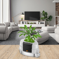 Litière pour chat intelligente en acier inoxydable avec esthétique écologique et plantes pour le contrôle des odeurs et un nettoyage facile, capacité de 53 L