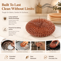 Herramienta de Limpieza Reutilizable de Múltiples Usos, Bola de Alambre de Cobre, Estropajo Resistente para Ollas y Sartenes, Estropajo de Cocina, Removedor de Manchas de Grasa
