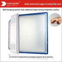 Support mural magnétique sans perçage pour documents, présentoir de documents à feuilles mobiles, porte-documents, support de processus sur site, format A4