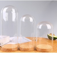 Fleur éternelle sous cloche en verre et liège, figurine, boîte mystère, boule de micro-paysage en argile polymère, protection anti-poussière, vente en gros, géométrique