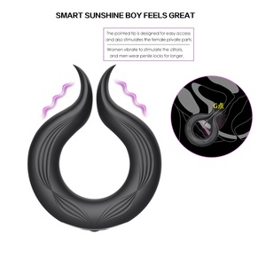 Pene de <span class=keywords><strong>goma</strong></span> anillo vibrador de silicona demora la eyaculación anillo vibrador para los hombres juguete del sexo - Product Image 5