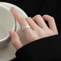 Bague chat en argent sterling S925 pour femme, design de niche, luxe léger, ajustable, pour l'index