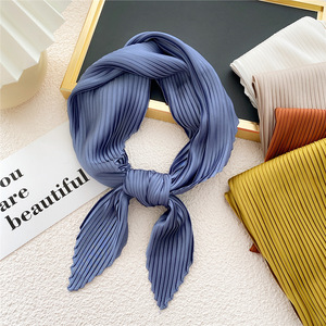 HZW-24071 <span class=keywords><strong>Foulard</strong></span> carré <span class=keywords><strong>en</strong></span> soie pour femme, plissé <span class=keywords><strong>en</strong></span> <span class=keywords><strong>satin</strong></span>, écharpe de luxe, bandeau pour <span class=keywords><strong>cheveux</strong></span>, <span class=keywords><strong>foulard</strong></span> de poignet, vente <span class=keywords><strong>en</strong></span> gros - Product Image 6