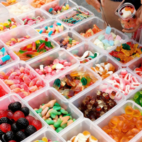 Bonbons gélifiés personnalisés en gros pour usine de confiserie, formes variées, saveurs de fruits, assortiment acide et sucré, bonbons à mâcher